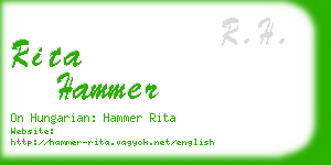 rita hammer business card